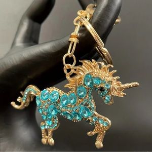 💙 🦄 NWT-Blue Rhinestone Unicorn Bag/Purse Charm🦄💙